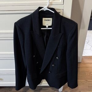 L'AGENCE Midnight Double-Breasted Blazer
